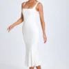 Vestito midi con bordi in pizzo Petula in bianco Vestito midi con bordi in pizzo Petula in bianco