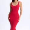 Vestito midi con scollo a V e schiena scoperta in TENCEL™ Modal, colore rosso ciliegia Vestito midi con scollo a V e schiena scoperta in TENCEL™ Modal, colore rosso ciliegia