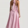 Vestito midi con scollo all’americana e bottoni Orlena in rosa tenue Vestito midi con scollo all’americana e bottoni Orlena in rosa tenue
