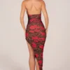 Vestito midi con scollo all’americana e orlo asimmetrico Storie con stampa leopardata rosa Vestito midi con scollo all’americana e orlo asimmetrico Storie con stampa leopardata rosa