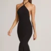 Vestito midi con scollo all’americana in modal Karissa, nero Vestito midi con scollo all’americana in modal Karissa, nero