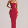Vestito midi con scollo all’americana Landen in rosso ciliegia Vestito midi con scollo all’americana Landen in rosso ciliegia