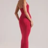 Vestito midi con scollo all’americana Landen in rosso ciliegia Vestito midi con scollo all’americana Landen in rosso ciliegia