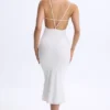 Vestito midi con scollo profondo e schiena scoperta in Modal Lois, bianco Vestito midi con scollo profondo e schiena scoperta in Modal Lois, bianco