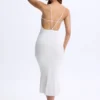 Vestito midi con scollo profondo e schiena scoperta in Modal Lois, bianco Vestito midi con scollo profondo e schiena scoperta in Modal Lois, bianco