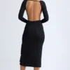 Vestito midi con volant in TENCEL™ Modal Tarai, nero Vestito midi con volant in TENCEL™ Modal Tarai, nero