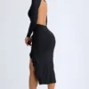Vestito midi con volant in TENCEL™ Modal Tarai, nero Vestito midi con volant in TENCEL™ Modal Tarai, nero