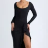 Vestito midi con volant in TENCEL™ Modal Tarai, nero Vestito midi con volant in TENCEL™ Modal Tarai, nero