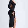 Vestito midi con volant in TENCEL™ Modal Tarai, nero Vestito midi con volant in TENCEL™ Modal Tarai, nero