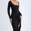 Vestito midi con volant in TENCEL™ Modal Tarai, nero Vestito midi con volant in TENCEL™ Modal Tarai, nero