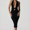 Vestito midi Harlyn con cut-out e schiena scoperta, nero Vestito midi Harlyn con cut-out e schiena scoperta, nero
