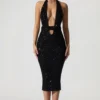 Vestito midi Harlyn con cut-out e schiena scoperta, nero Vestito midi Harlyn con cut-out e schiena scoperta, nero