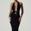 Vestito midi Harlyn con cut-out e schiena scoperta, nero Vestito midi Harlyn con cut-out e schiena scoperta, nero