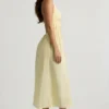 Vestito midi in popeline di cotone con schiena scoperta Aeris in giallo limone Vestito midi in popeline di cotone con schiena scoperta Aeris in giallo limone