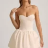 Vestito midi-lungo convertibile con orlo a palloncino e fiocco Gloriana in avorio Vestito midi-lungo convertibile con orlo a palloncino e fiocco Gloriana in avorio