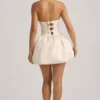 Vestito midi-lungo convertibile con orlo a palloncino e fiocco Gloriana in avorio Vestito midi-lungo convertibile con orlo a palloncino e fiocco Gloriana in avorio