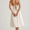 Vestito midi-lungo convertibile con orlo a palloncino e fiocco Gloriana in avorio Vestito midi-lungo convertibile con orlo a palloncino e fiocco Gloriana in avorio