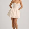 Vestito midi-lungo convertibile con orlo a palloncino e fiocco Gloriana in avorio Vestito midi-lungo convertibile con orlo a palloncino e fiocco Gloriana in avorio