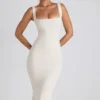 Vestito midi Navi in modal con bordi in pizzo, colore avorio Vestito midi Navi in modal con bordi in pizzo, colore avorio