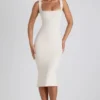Vestito midi Navi in modal con bordi in pizzo, colore avorio Vestito midi Navi in modal con bordi in pizzo, colore avorio
