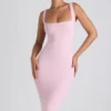 Vestito midi Navi in modal con bordi in pizzo, rosa tenue Vestito midi Navi in modal con bordi in pizzo, rosa tenue