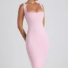 Vestito midi Navi in modal con bordi in pizzo, rosa tenue Vestito midi Navi in modal con bordi in pizzo, rosa tenue
