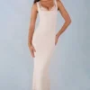 Vestito midi Sorelle in modal con bordi in pizzo, colore avorio Vestito midi Sorelle in modal con bordi in pizzo, colore avorio