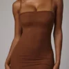 Vestito mini a fascia in morbida rete trasparente Intimates, color moka Vestito mini a fascia in morbida rete trasparente Intimates, color moka