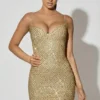 Vestito Mischa con scollo a cuore decorato in oro Vestito Mischa con scollo a cuore decorato in oro