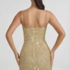 Vestito Mischa con scollo a cuore decorato in oro Vestito Mischa con scollo a cuore decorato in oro