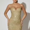 Vestito Mischa con scollo a cuore decorato in oro Vestito Mischa con scollo a cuore decorato in oro