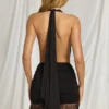 Vestito Nerelle con scollo all’americana in nero Vestito Nerelle con scollo all’americana in nero