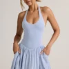 Vestito Reanna Modal con scollo all’americana e schiena scoperta in azzurro Vestito Reanna Modal con scollo all’americana e schiena scoperta in azzurro