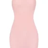 Vestito slip mini a fascia in morbida rete trasparente Intimates in rosa