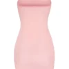 Vestito slip mini a fascia in morbida rete trasparente Intimates in rosa