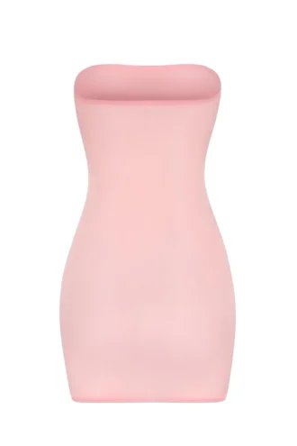 Vestito slip mini a fascia in morbida rete trasparente Intimates in rosa