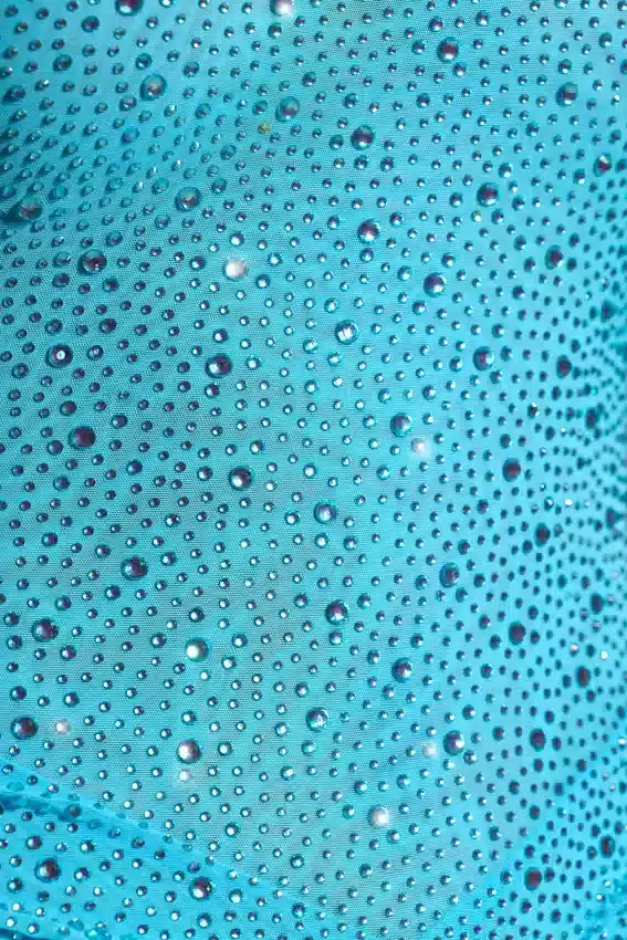 Zahira: vestito monospalla decorato in blu acquamarina Zahira: vestito monospalla decorato in blu acquamarina