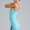 Zanab Vestito corto monospalla con cut-out metallizzato in blu ghiaccio Zanab Vestito corto monospalla con cut-out metallizzato in blu ghiaccio